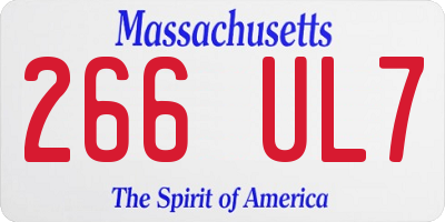 MA license plate 266UL7