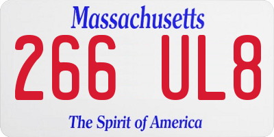 MA license plate 266UL8