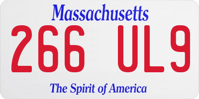 MA license plate 266UL9