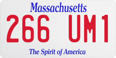 MA license plate 266UM1