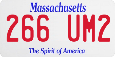 MA license plate 266UM2