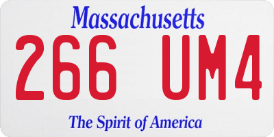 MA license plate 266UM4