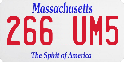 MA license plate 266UM5