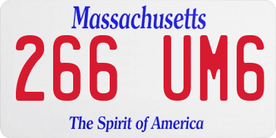 MA license plate 266UM6