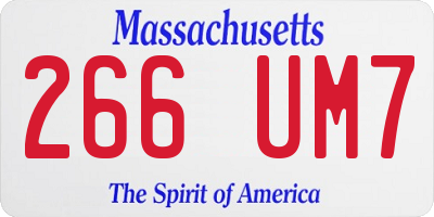 MA license plate 266UM7