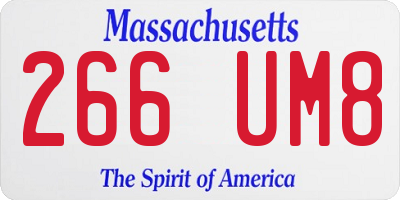 MA license plate 266UM8