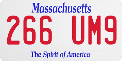 MA license plate 266UM9