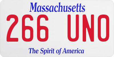MA license plate 266UN0