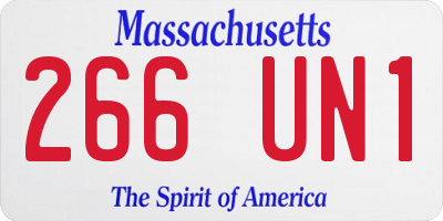 MA license plate 266UN1