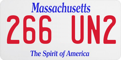 MA license plate 266UN2