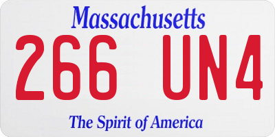 MA license plate 266UN4