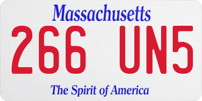 MA license plate 266UN5