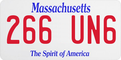 MA license plate 266UN6