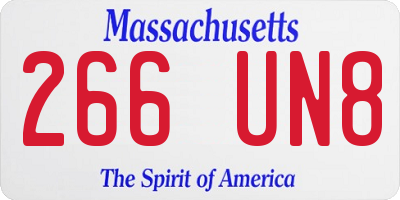 MA license plate 266UN8