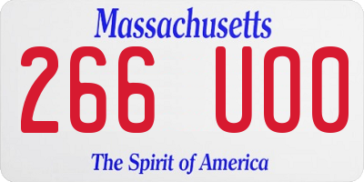 MA license plate 266UO0