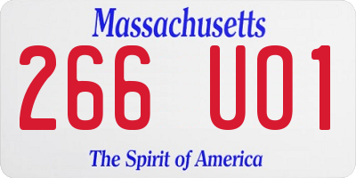 MA license plate 266UO1