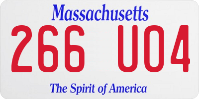 MA license plate 266UO4