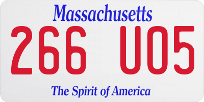 MA license plate 266UO5