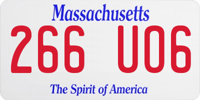 MA license plate 266UO6