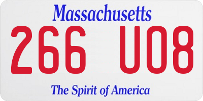 MA license plate 266UO8