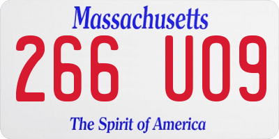 MA license plate 266UO9