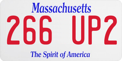 MA license plate 266UP2