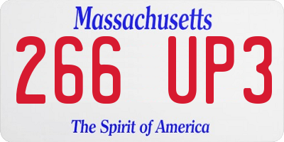 MA license plate 266UP3