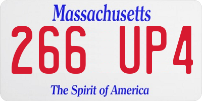 MA license plate 266UP4