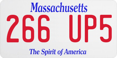 MA license plate 266UP5