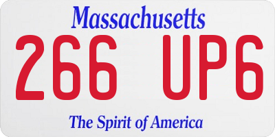 MA license plate 266UP6