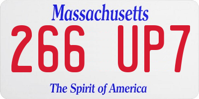 MA license plate 266UP7