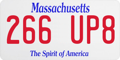 MA license plate 266UP8