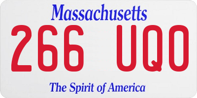 MA license plate 266UQ0
