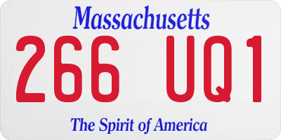 MA license plate 266UQ1