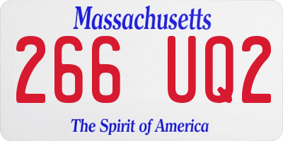 MA license plate 266UQ2