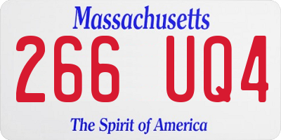 MA license plate 266UQ4