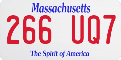 MA license plate 266UQ7