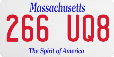 MA license plate 266UQ8