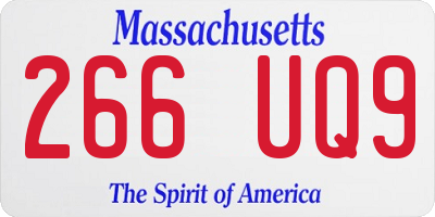 MA license plate 266UQ9