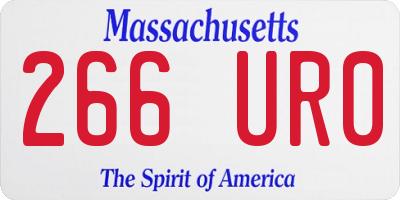 MA license plate 266UR0