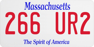 MA license plate 266UR2