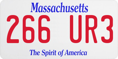 MA license plate 266UR3