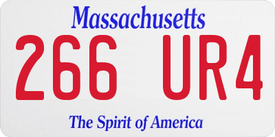 MA license plate 266UR4