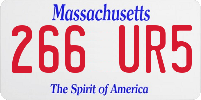 MA license plate 266UR5