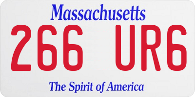 MA license plate 266UR6
