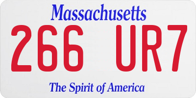 MA license plate 266UR7