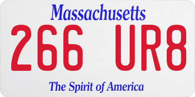 MA license plate 266UR8