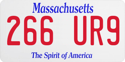 MA license plate 266UR9
