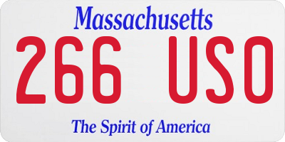 MA license plate 266US0