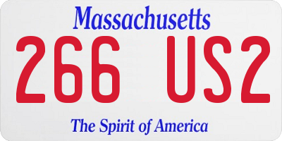 MA license plate 266US2